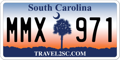 SC license plate MMX971