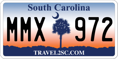 SC license plate MMX972