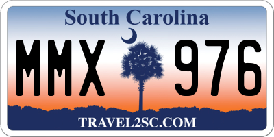 SC license plate MMX976