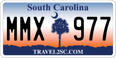 SC license plate MMX977