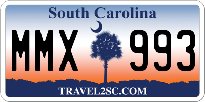 SC license plate MMX993