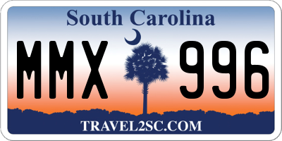 SC license plate MMX996