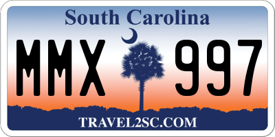 SC license plate MMX997