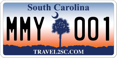 SC license plate MMY001