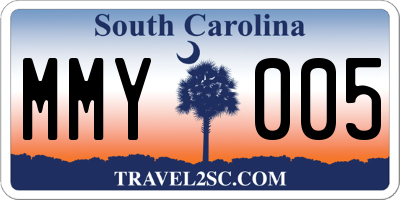 SC license plate MMY005