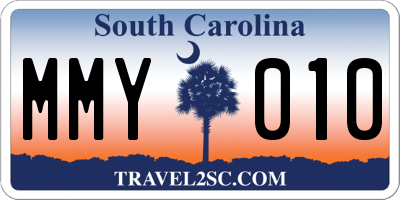 SC license plate MMY010