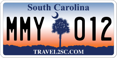SC license plate MMY012