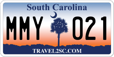 SC license plate MMY021