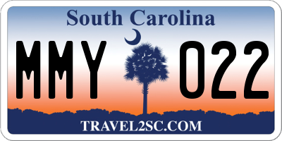 SC license plate MMY022