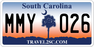 SC license plate MMY026