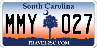 SC license plate MMY027