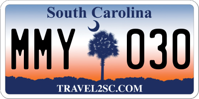 SC license plate MMY030