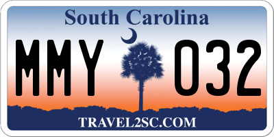 SC license plate MMY032