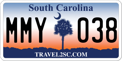 SC license plate MMY038