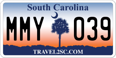 SC license plate MMY039