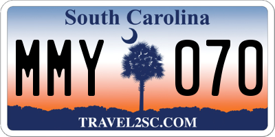 SC license plate MMY070