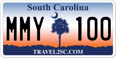 SC license plate MMY100