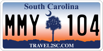 SC license plate MMY104