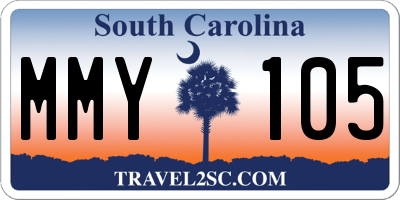 SC license plate MMY105