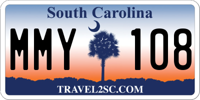 SC license plate MMY108