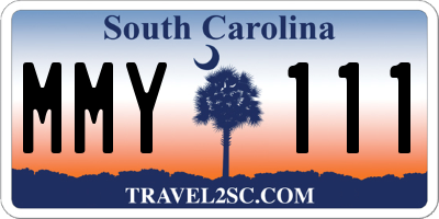 SC license plate MMY111