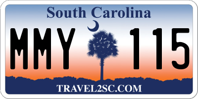 SC license plate MMY115