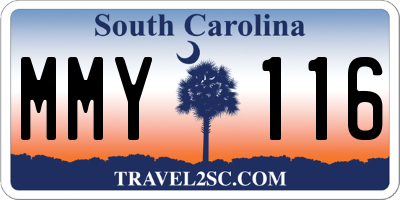 SC license plate MMY116