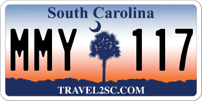 SC license plate MMY117