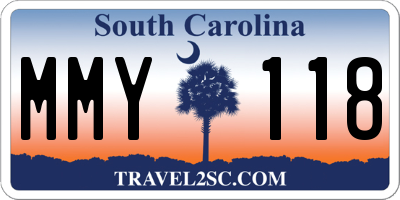 SC license plate MMY118