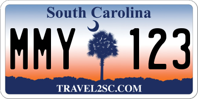 SC license plate MMY123