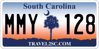 SC license plate MMY128