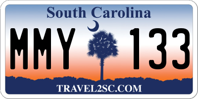 SC license plate MMY133