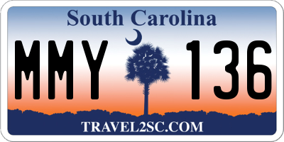 SC license plate MMY136