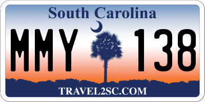 SC license plate MMY138