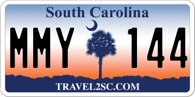 SC license plate MMY144