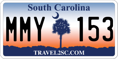 SC license plate MMY153