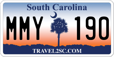 SC license plate MMY190