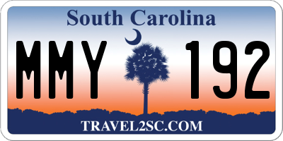 SC license plate MMY192