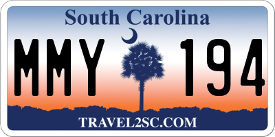 SC license plate MMY194