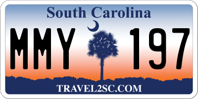 SC license plate MMY197