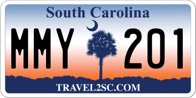 SC license plate MMY201