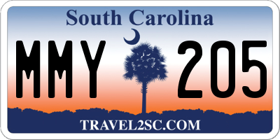 SC license plate MMY205