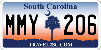 SC license plate MMY206