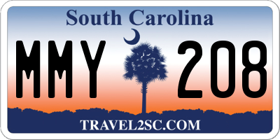 SC license plate MMY208