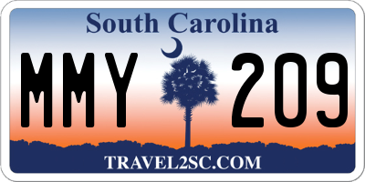 SC license plate MMY209