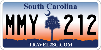 SC license plate MMY212