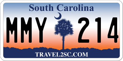 SC license plate MMY214