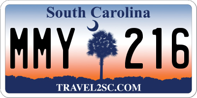 SC license plate MMY216