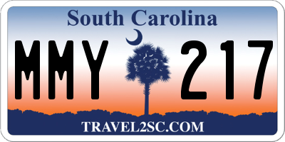 SC license plate MMY217
