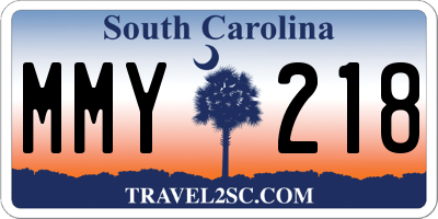 SC license plate MMY218